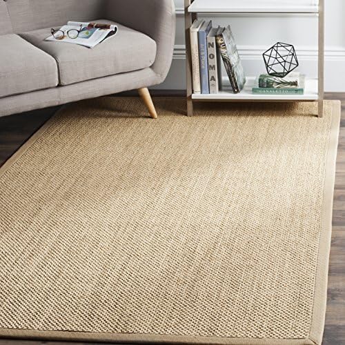 SAFAVIEH Area Rug 6x9 - Natural Fiber Collection - Maize & Linen Color, S...