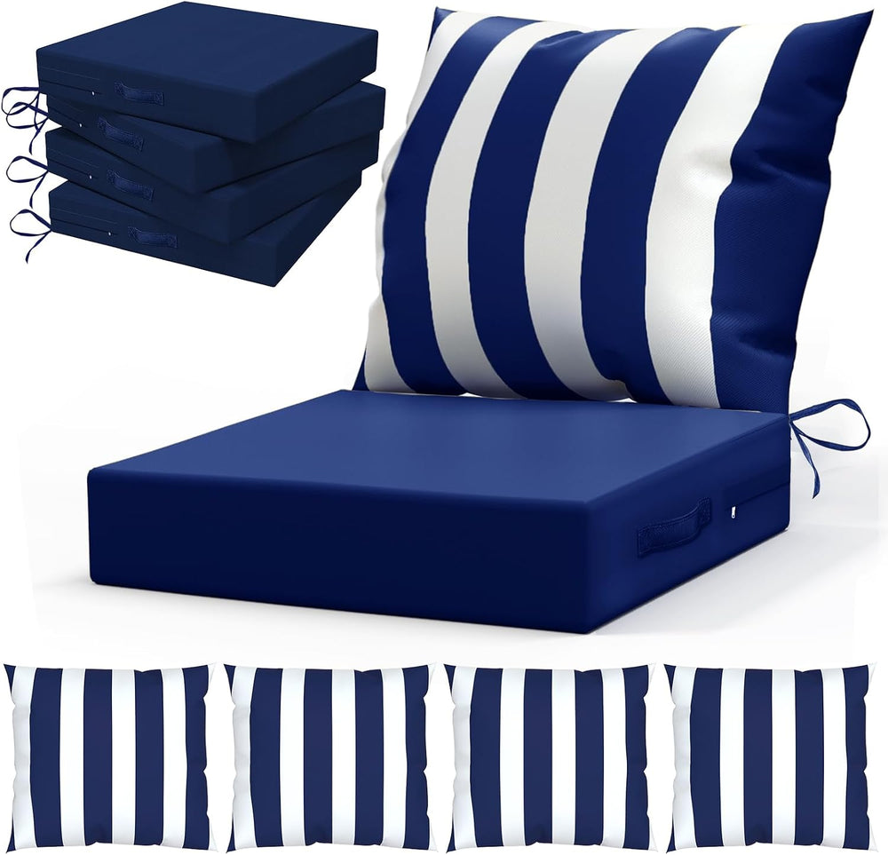 L’AGRATY Outdoor Chair Cushions for Patio Furniture:24" x 24" Deep ...