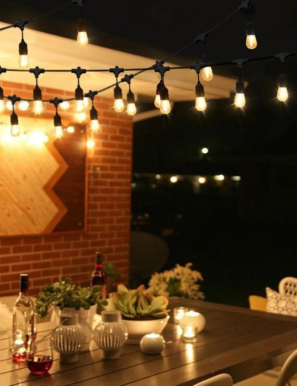 Svater Outdoor String Lights 50 FT Outside LED Patio Light E26 Waterproof