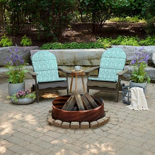 Arden Outdoor Adirondack Chair Cushion, Foam, 20x46, Turquoise Medallion