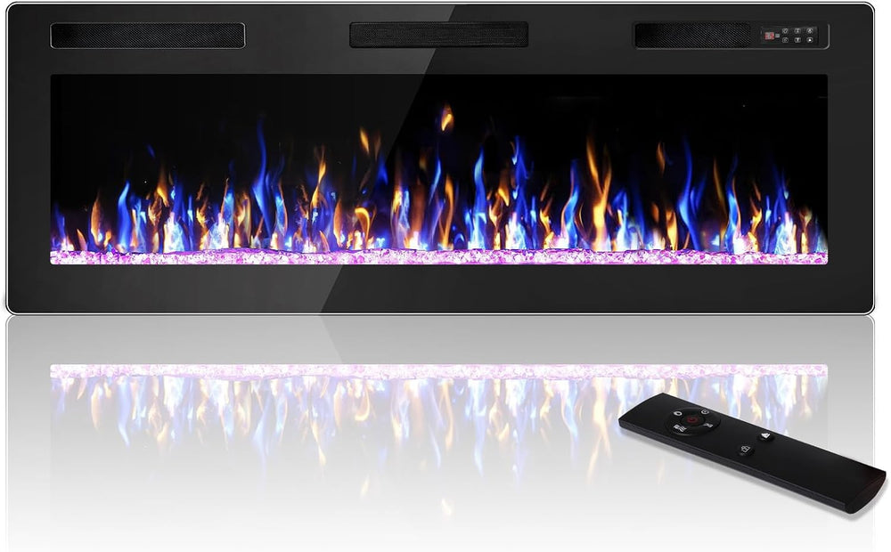 50 Inch Electric Fireplace, Ultra Thin Fire Places Electric Fireplace Inserts...