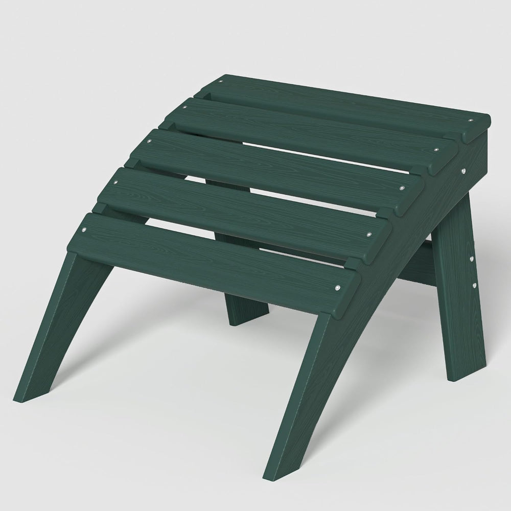 nevilywood HDPE Folding Ottoman, Adirondack Chair Footrest, Green
