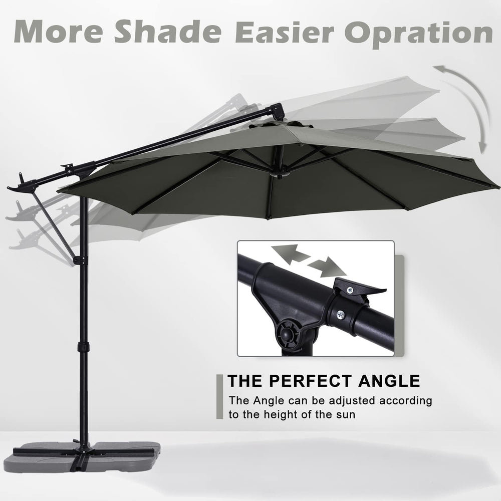 ABCCANOPY 10FT Cantilever Offset Hanging Patio Umbrella