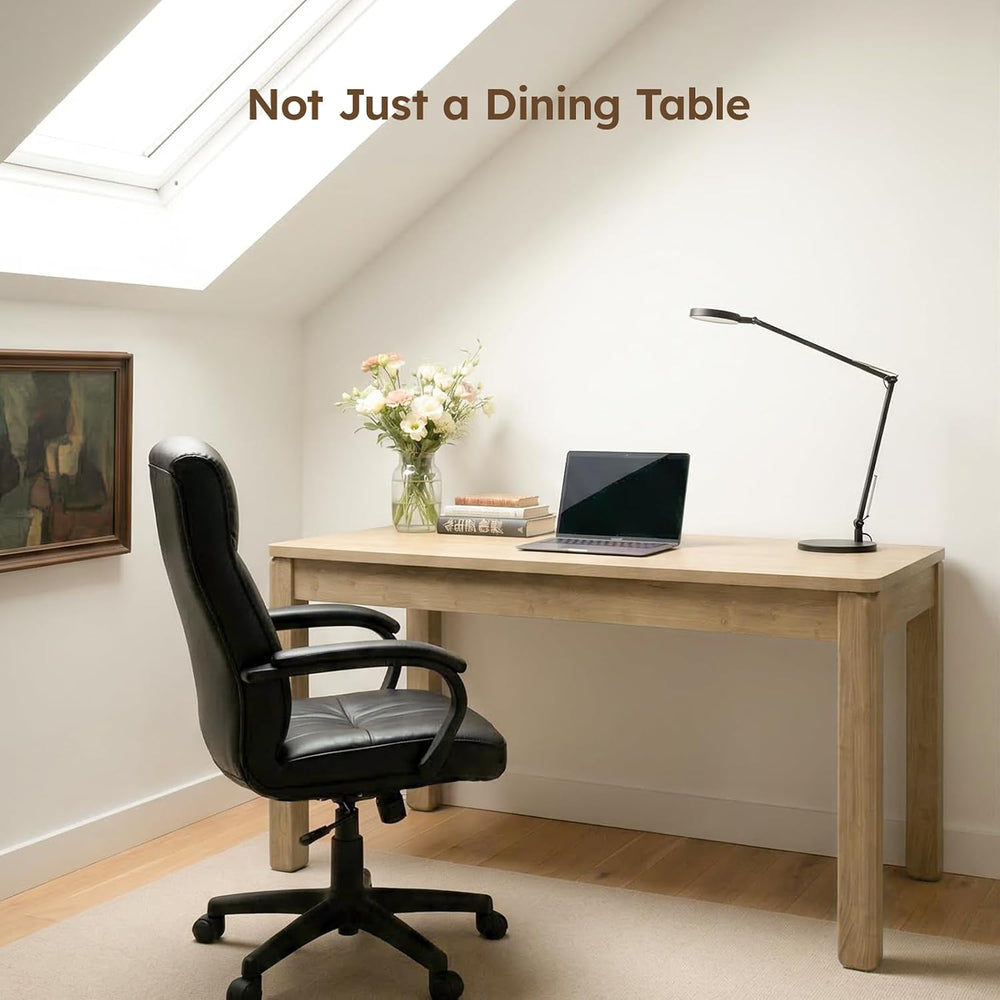 Farmhouse Dining Table for 6, Rectangle Dining Table, Kitchen Table Oak