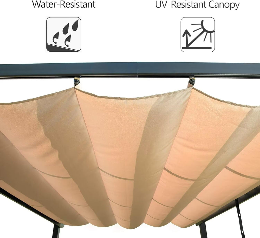 Domi Outdoor Living 10’ X 10’ Outdoor Retractable Pergola with Weather-Resist...