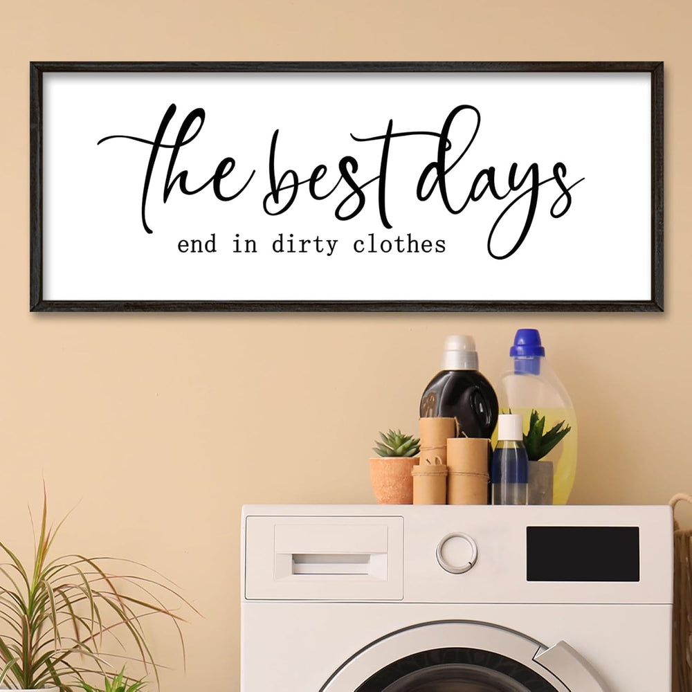 Laundry Room Wall Decor, 40"×15", Black