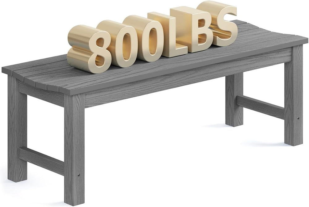 Outdoor Bench, 2-Person Patio Backless Bench Holds up to 800lbs, Weatherproof...