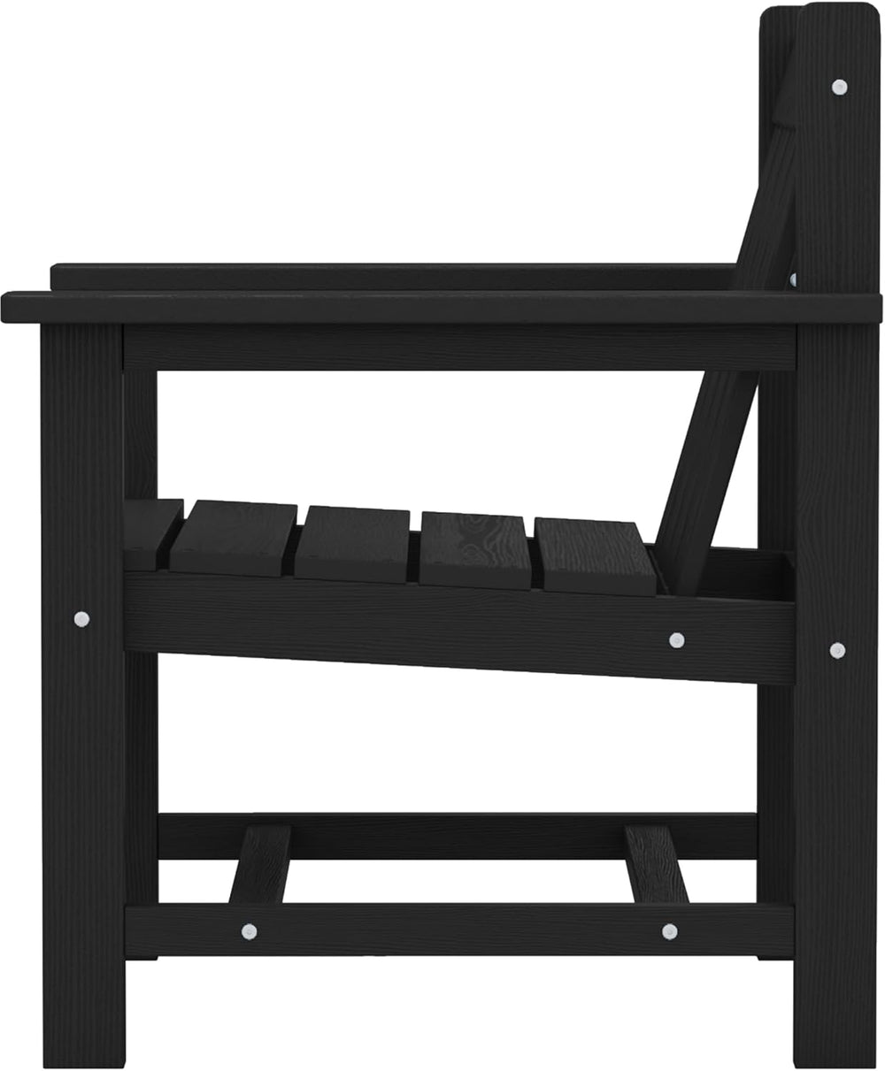 SERWALL 3 Pieces Patio Bistro Set-Outdoor Chairs with Side Table,Black