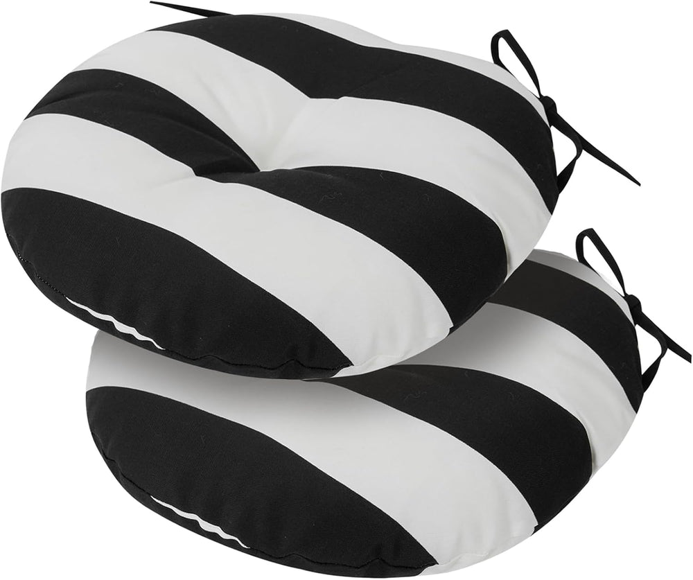 Bistro Chair Cushions 15 inch,Set of 2,Tufted Round Chair Cushions with Ties,...