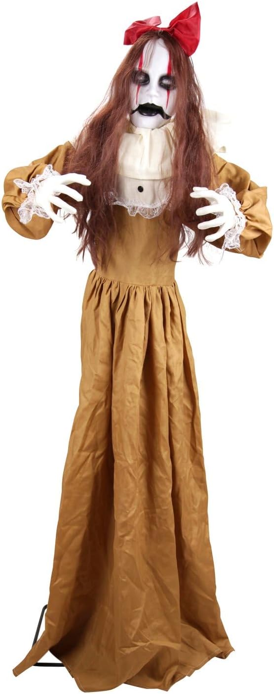 Haunted Hill Farm 5.4-Ft. Pop-Up Creepy Lady Halloween Animatronic