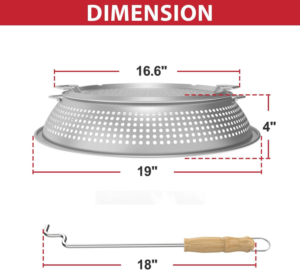 Spark Shield for Solo Stove Bonfire 19.5" Stainless Steel Fire Pit Spark