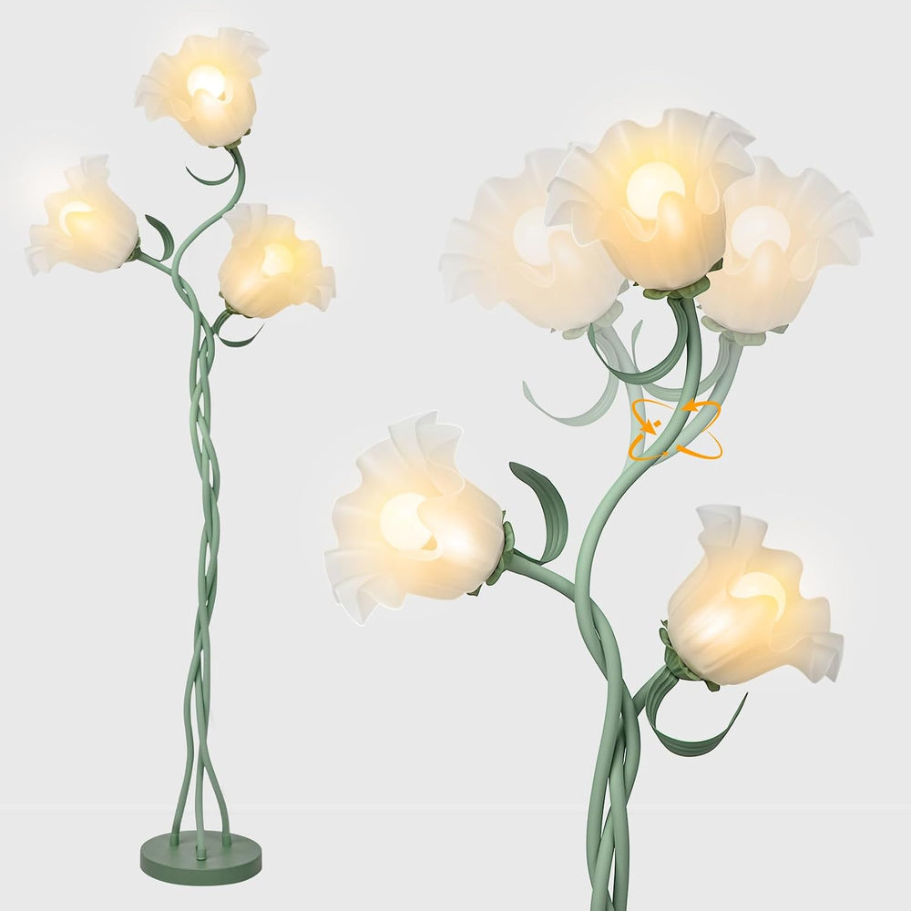 Flower Floor Lamp for Living Room, Tall Flower Reading lamp with Flexible Nec...