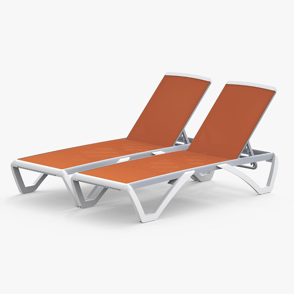 Domi Pool Patio Lounger Chair Chaise Lounge Chair Set of 2