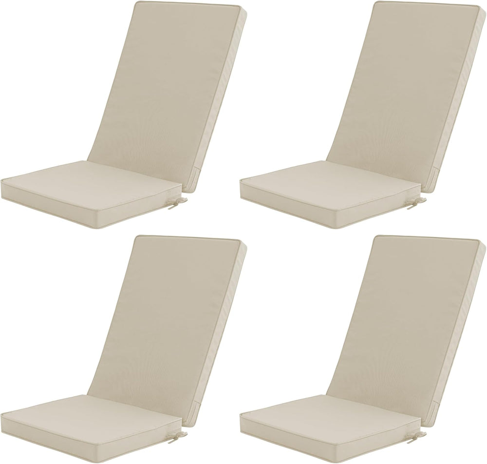 Outdoor Adirondack Chair Cushions Set of 4 - Removable Covers, Water-Repellen...