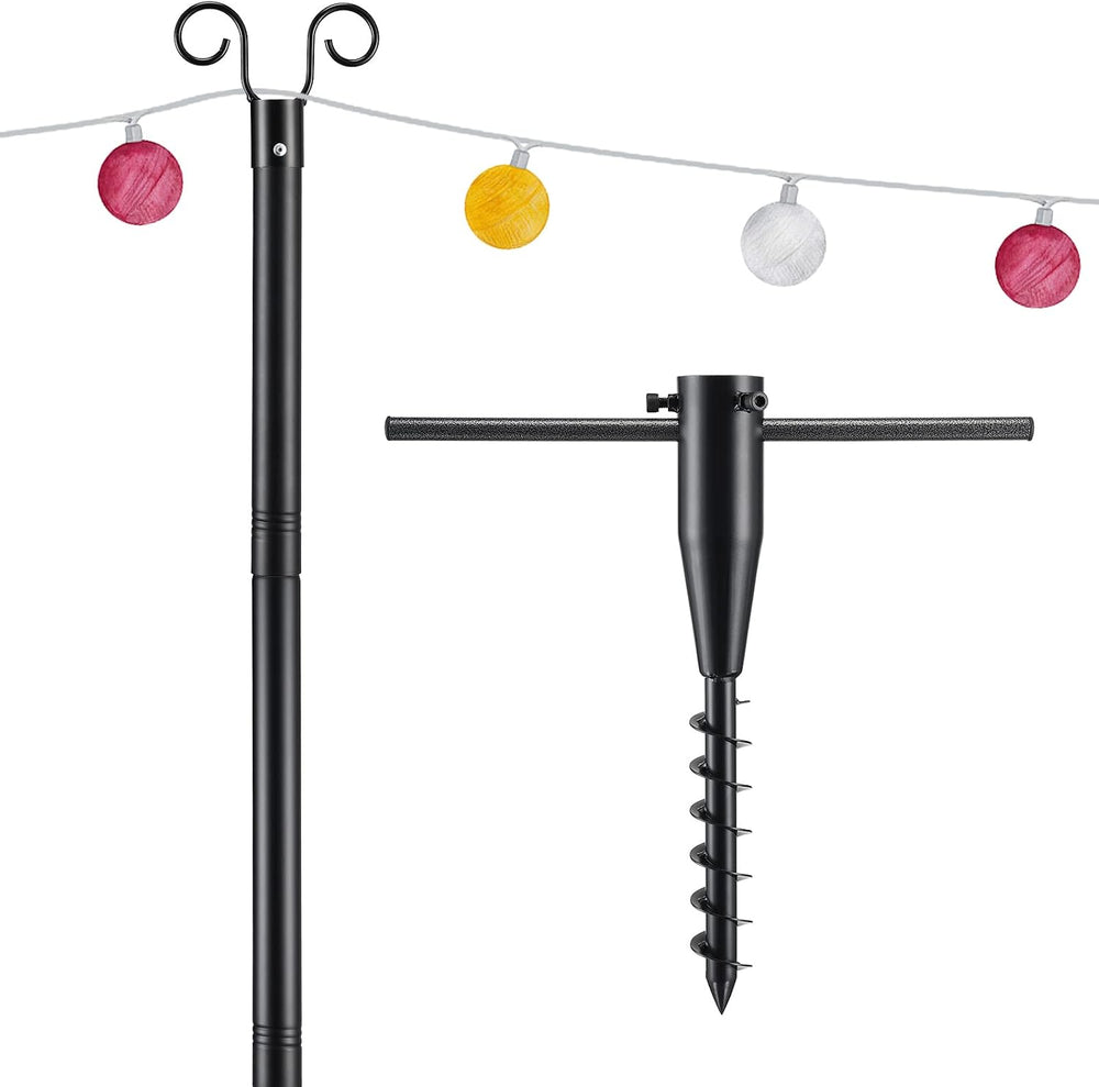 COCONUT String Light Poles, 10 FT Heavy Duty Metal Poles for Outdoor String L...