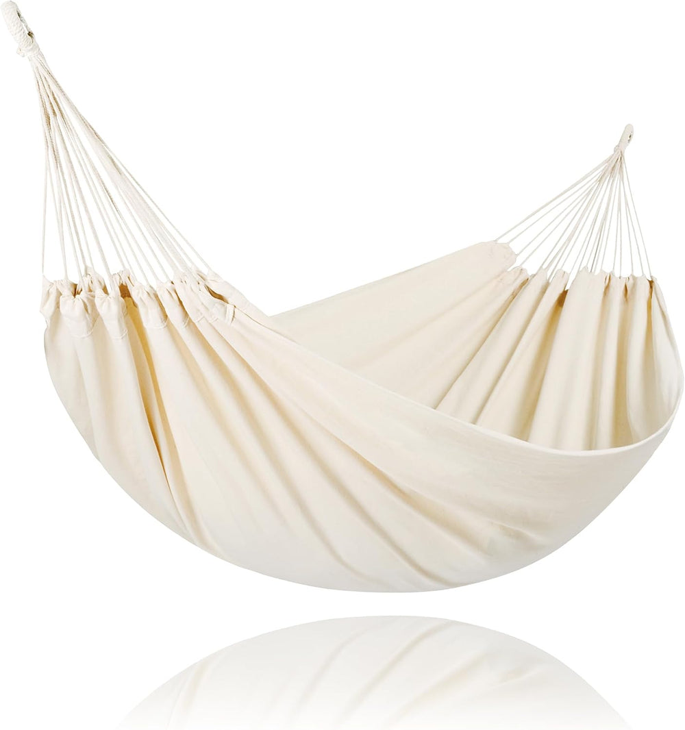 SUNCREAT Camping 2 Person Canvas Hammock, Double Travel Hammock, Natural
