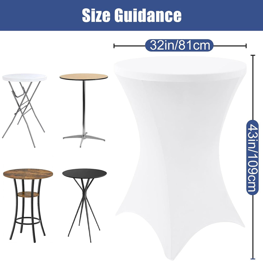 Moosfor Spandex Cocktail Table Covers 4 Pack, Elastic Fitted Stretch Table Cl...