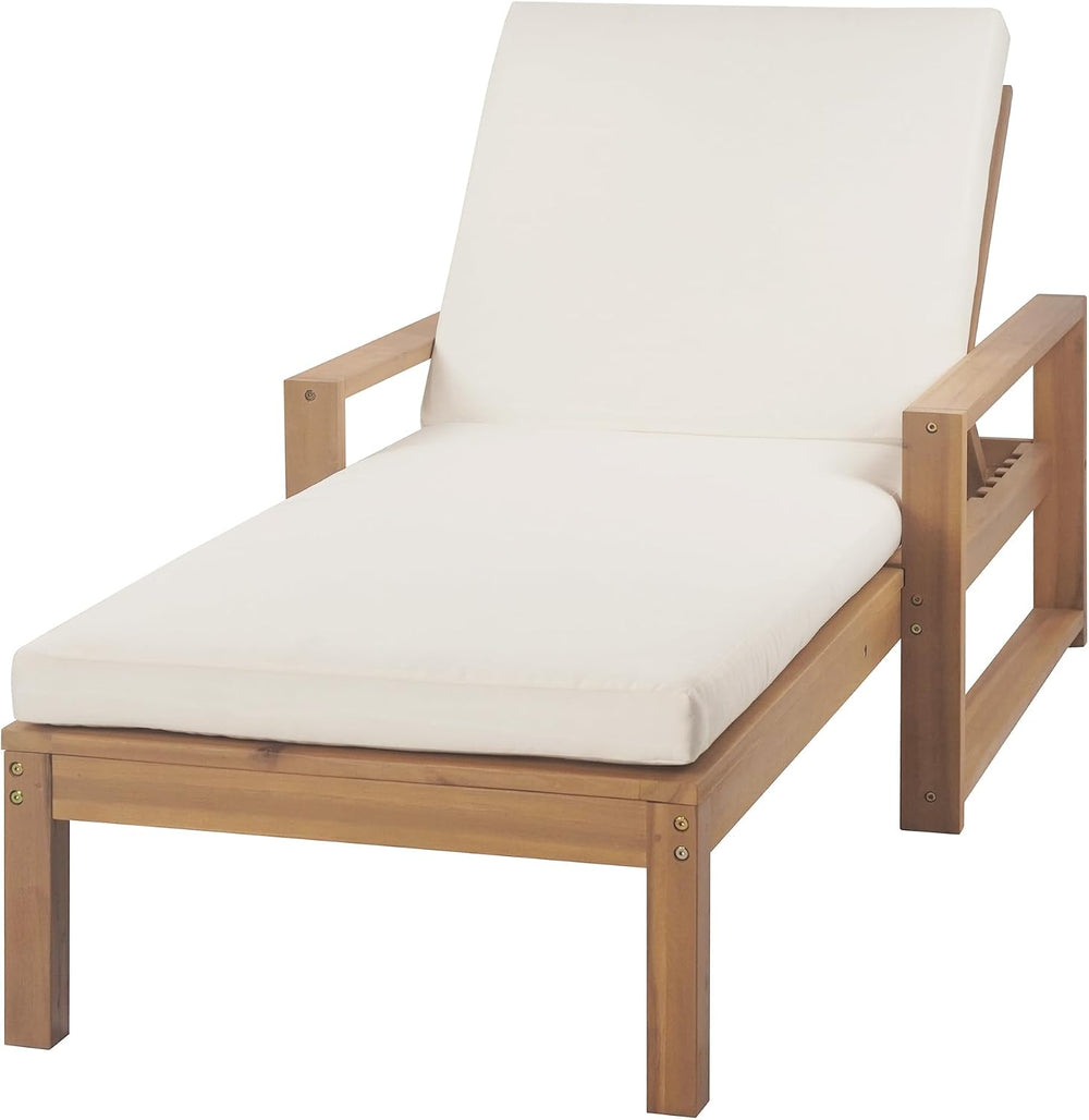 Outdoor Chaise Lounge 2 Pcs, 5-Position Adjustable Lounge Chair with Cushion ...
