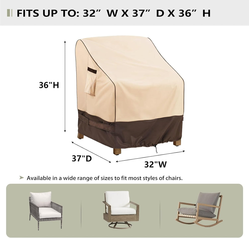 KylinLucky Outdoor Patio Chair Covers 32 x 37 x 36 inch 2 Pack Waterproof