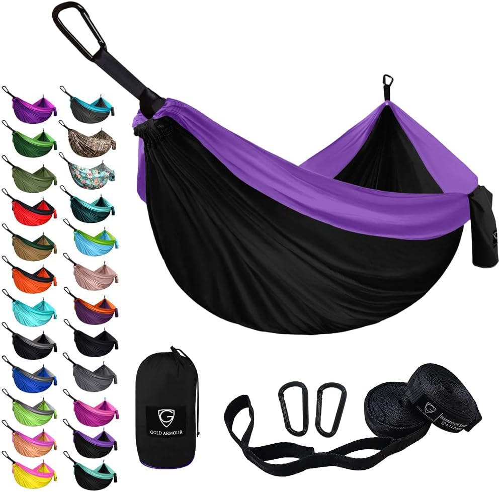 Gold Armour Camping Hammock - XL Double Hammock Portable Hammock Camping Acce...
