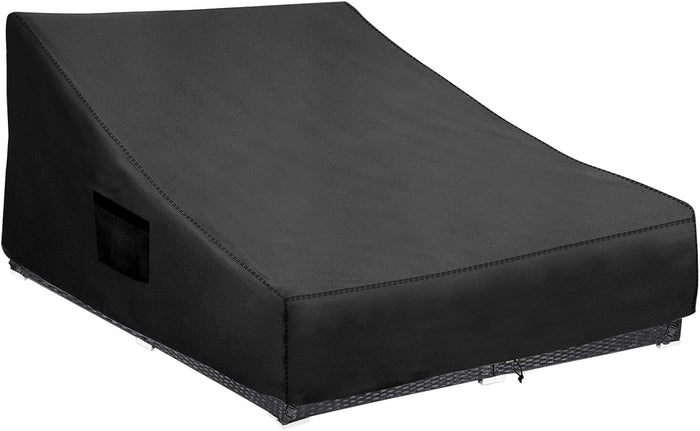 Outdoor Rattan Sunbed Cover, 600D tear resistant, UV resistant, rattan sofa waterproof cover (Black)