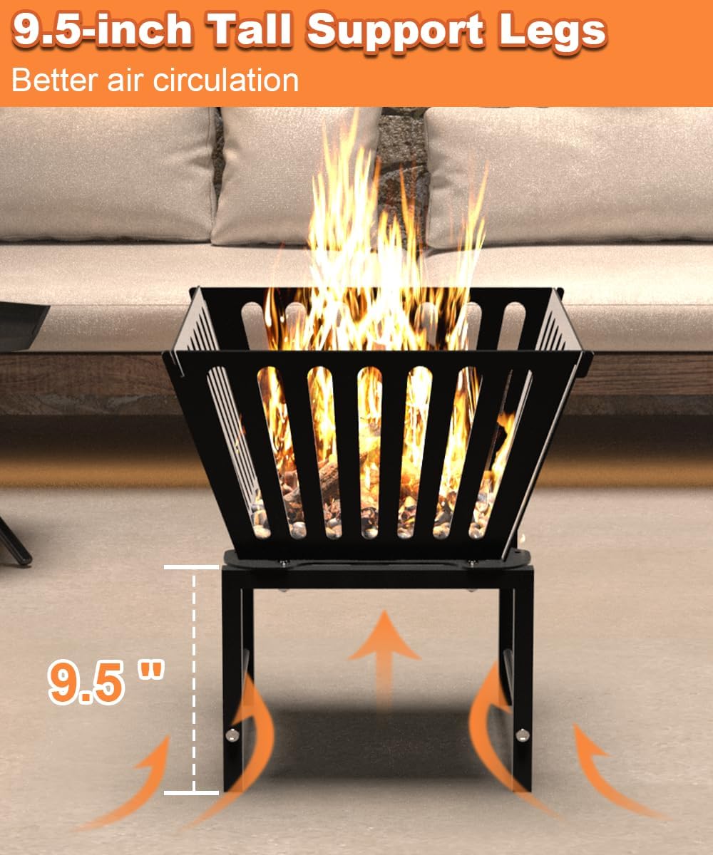 Mondazie 17’’ Portable Fire Pit with Storage Bag, Trapezoid Vertical Hollow