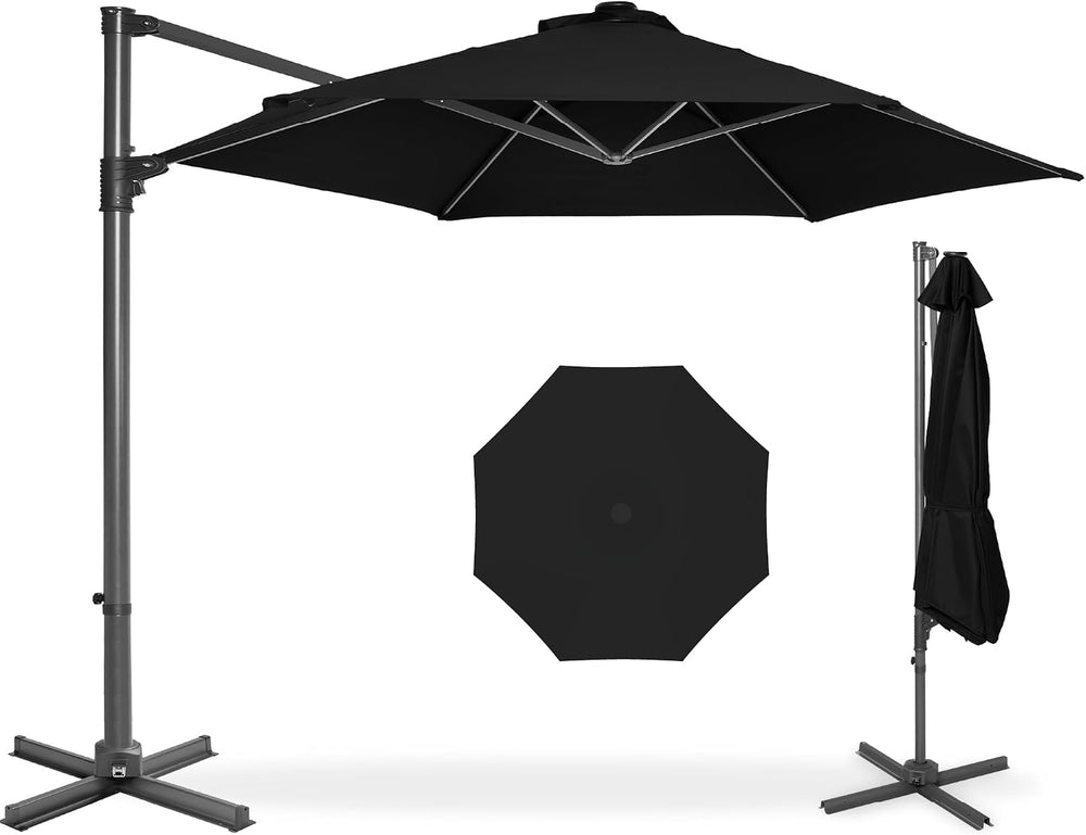 Best Choice Products 10ft Offset Cantilever Hanging Market Patio Umbrella, Sm...