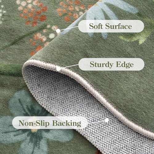Lahome Floral Runners for Hallways Non Slip, 2X6 Washable Kitchen Runner