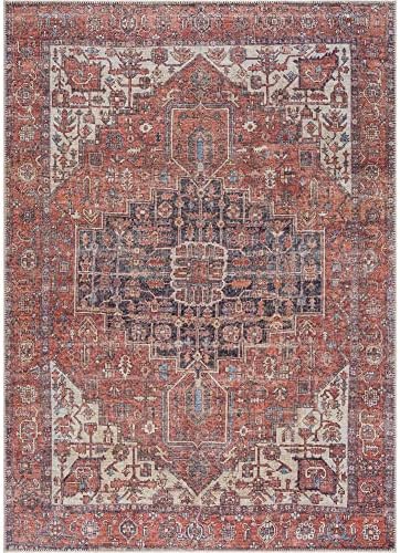 Bloom Rugs Washable Non-Slip 10x14 Rug - Red/Orange/Beige Traditional Orienta...