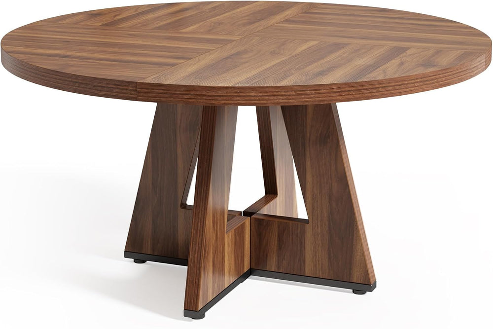 LITTLE TREE Round Dining Table for 4-6 People, 47 Inches Dining Room Table wi...