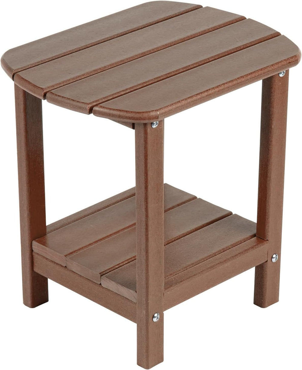 nalone Adirondack Side Table 16.5" Outdoor Side Table HDPE Plastic Doubl...