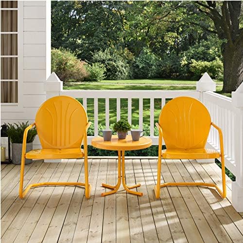 Crosley Furniture Griffith Retro Metal 3-Piece Chair & Side Table Set