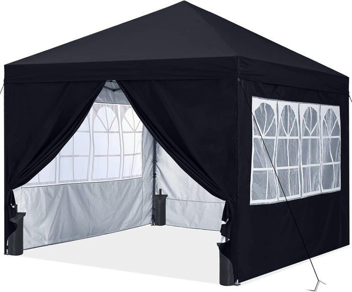 ABCCANOPY 10x10 Pop Up Canopy Tent, Enclosed with Zippered Walls, Black