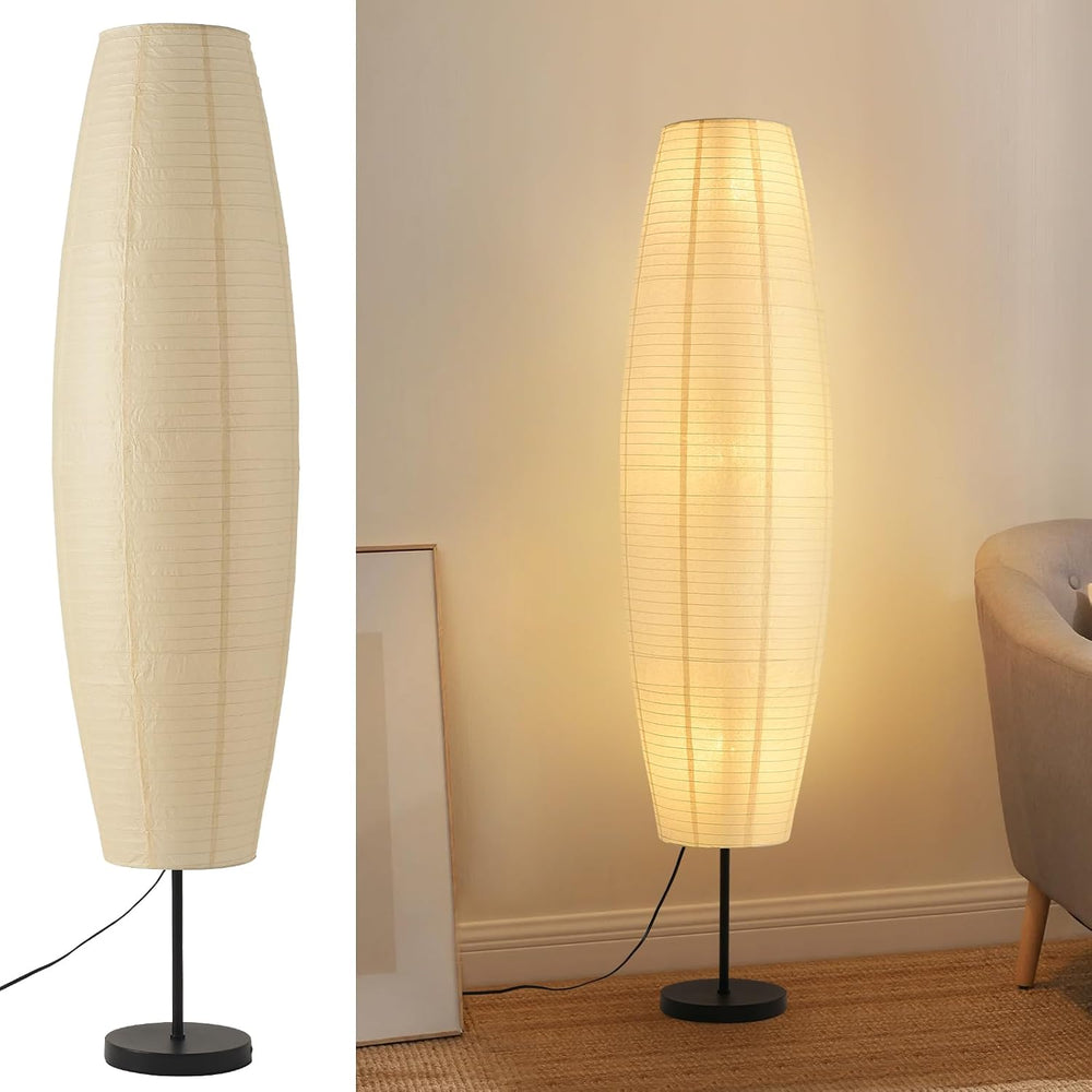 Off-White Paper Lamp Paper Floor Lamp, 3-Lights Bulbs Included