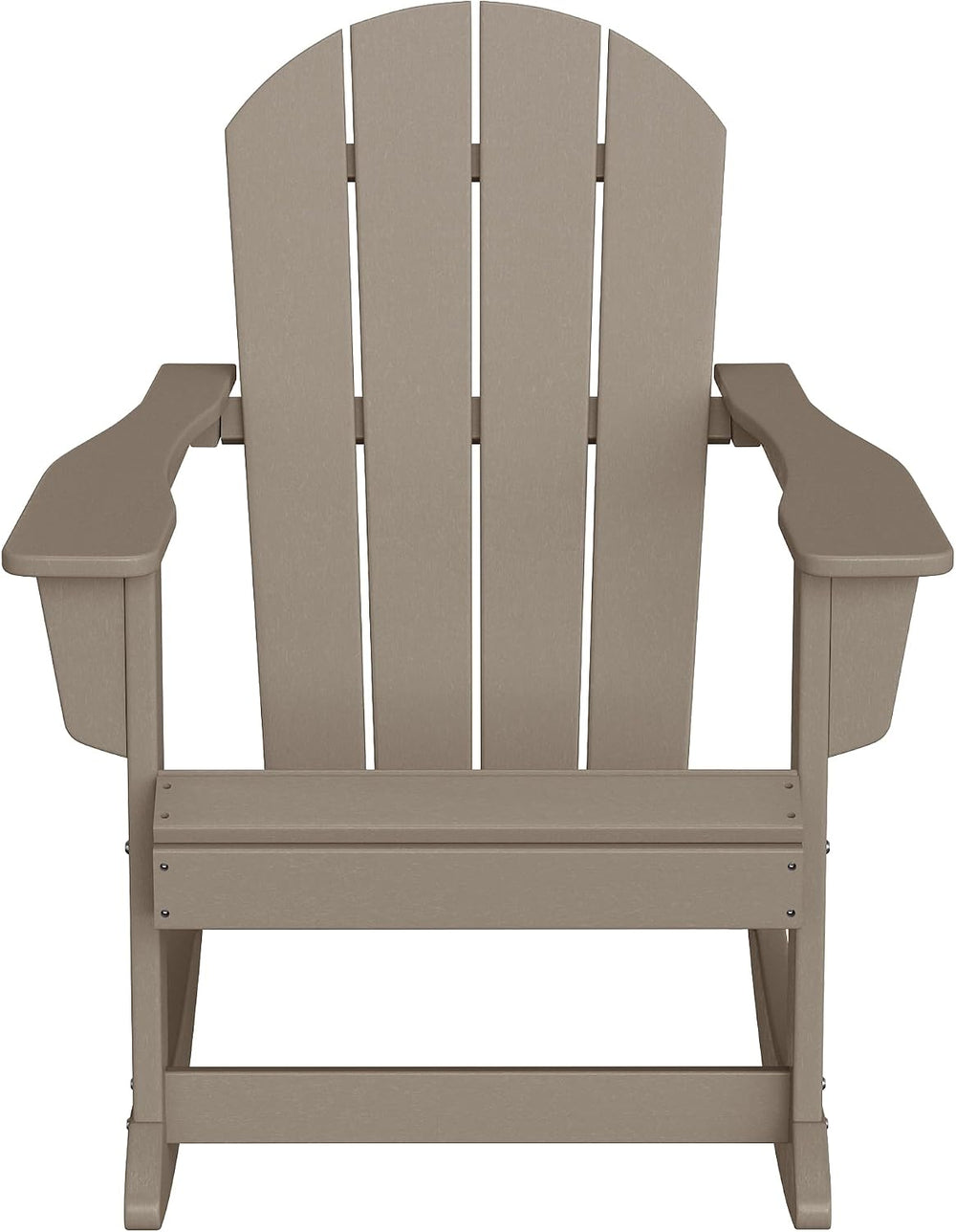 HDPE Laguna Outdoor Rocking Poly Adirondack Chair, Weathered Wood