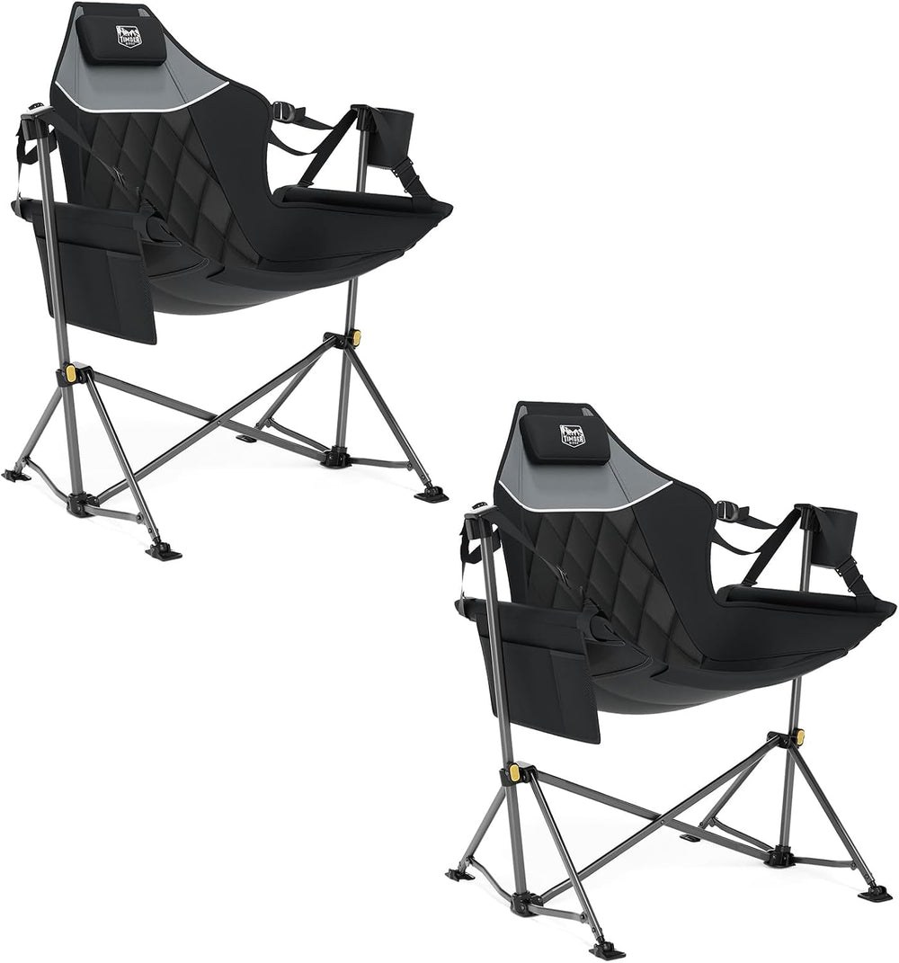 Timber Ridge Hammock Camping Chair with Adjustable Backrest, Heavy Duty Foldi...
