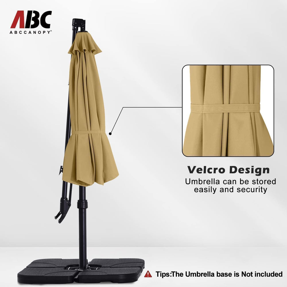 ABCCANOPY 10FT Cantilever Offset Hanging Patio Umbrella