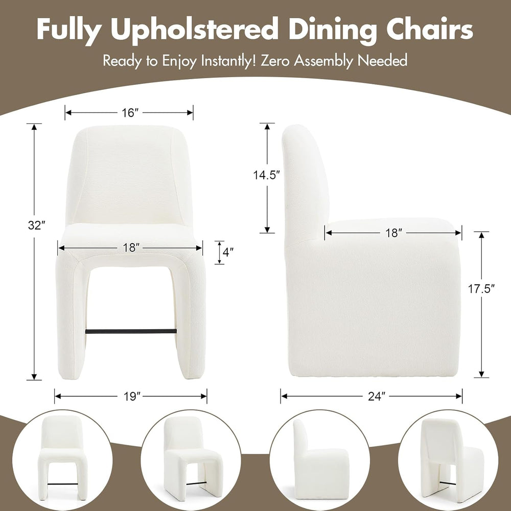 Hyfirm Upholstered Dining Chairs Set of 6, No Assembly Reception Chairs