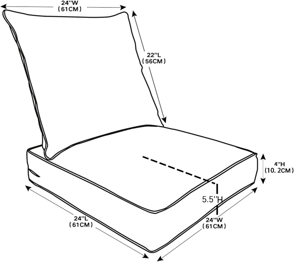 QILLOWAY Polyester Outdoor Chair Cushion Set,Outdoor Cushions for Patio Furni...