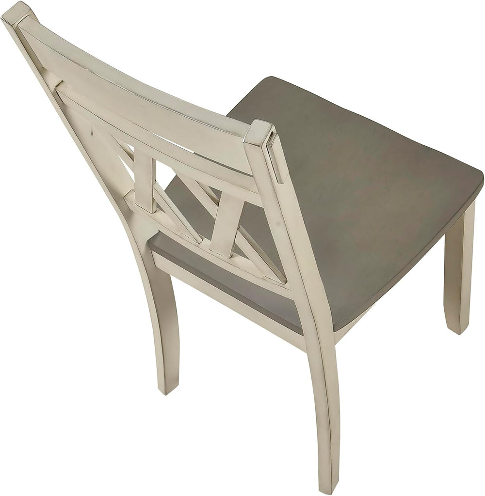 Lexicon Wood Dining Chair, Set of 2,Greywash/Antique White