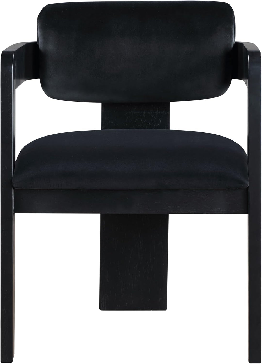 Meridian Furniture Sacha Velvet/Rubberwood Dining Chair, Black, Set of 2