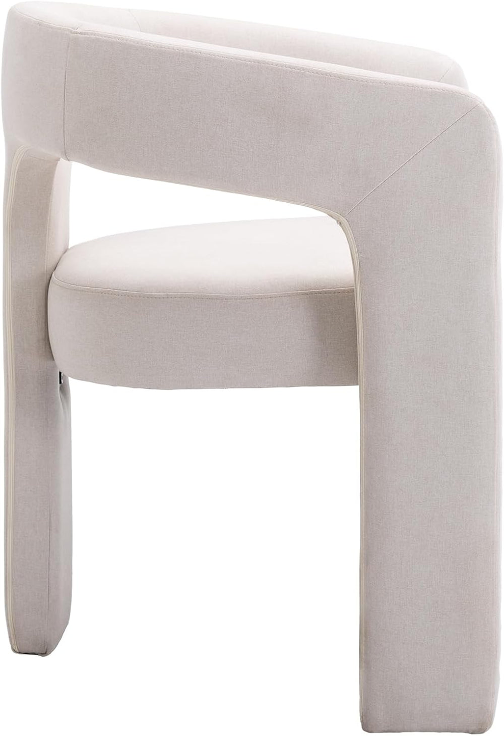 Modern Barrel Dining Chairs Set of 4, Upholstered Accent Kitchen Chair with A...