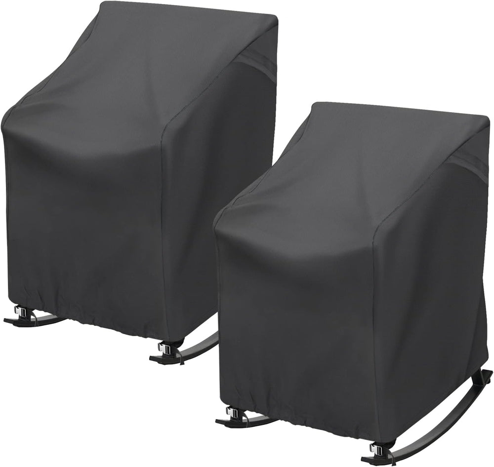 2 Pack Outdoor Rocking Chair Covers 420D Waterproof UV 27x32x39