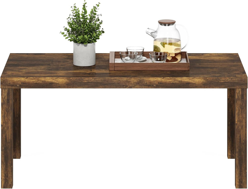 Furinno Classic Coffee Table, Modern Rectangle Printer Stand, Amber Pine