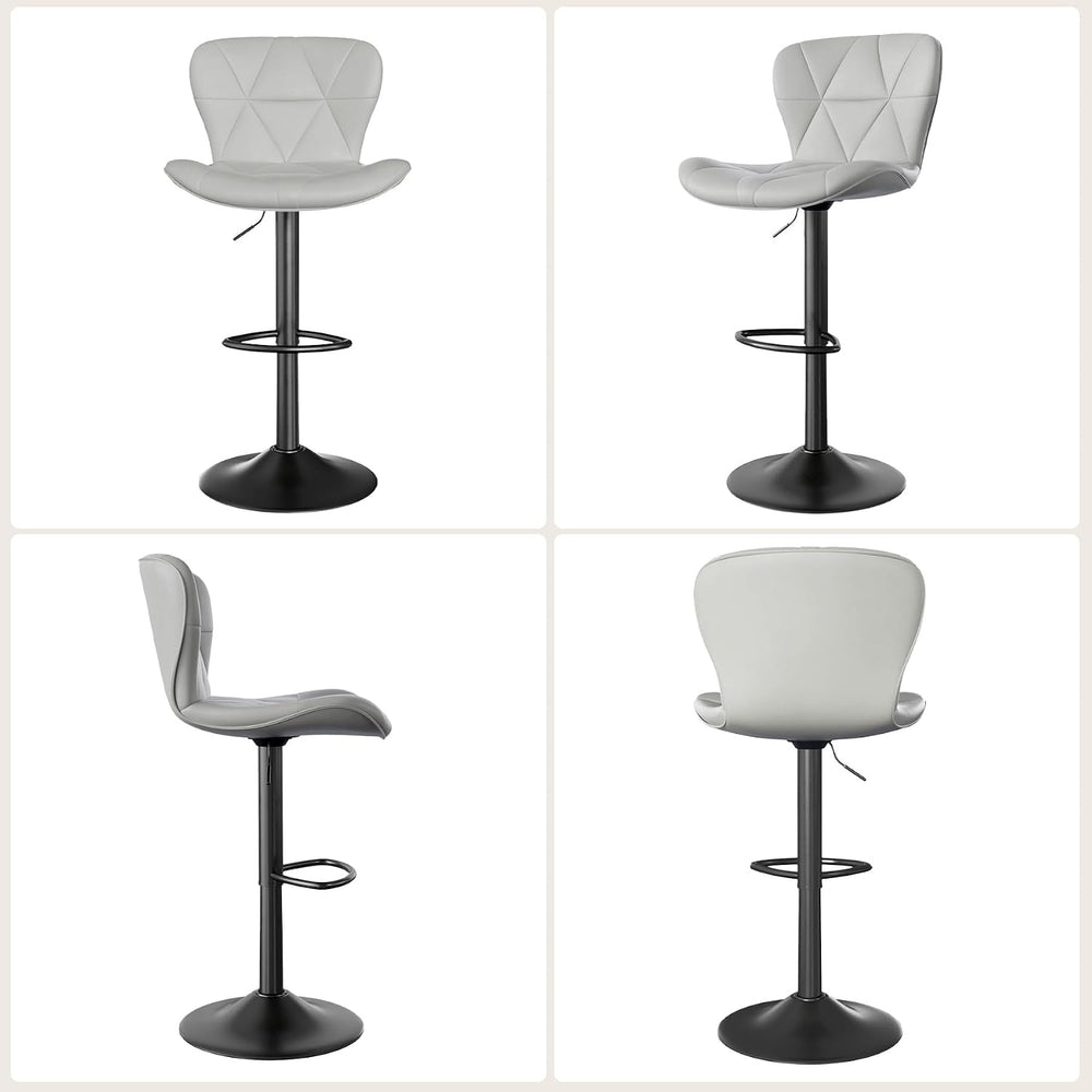 Nebuaegis Bar Stools Set of 2, Modern Faux Leather Adjustable Swivel Barstool...