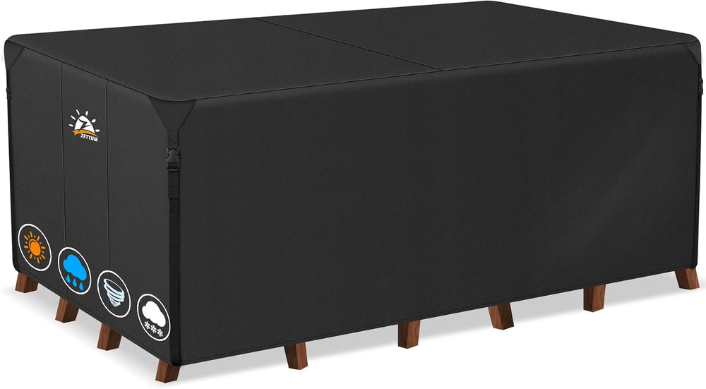 Zettum Patio Furniture Cover Rectangle - 600D Outdoor Table Cover Waterproof ...