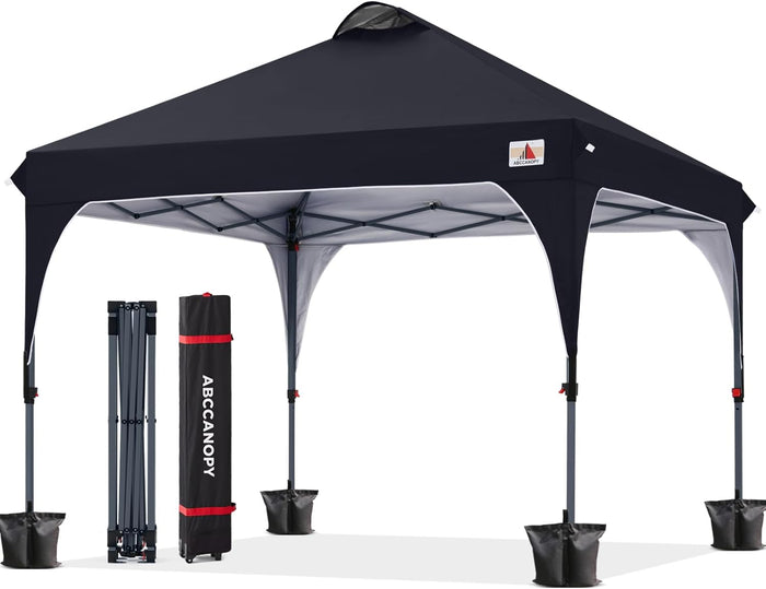 ABCCANOPY 10x10 Pop up Canopy Tent Instant Outdoor Shelter, Dark Black