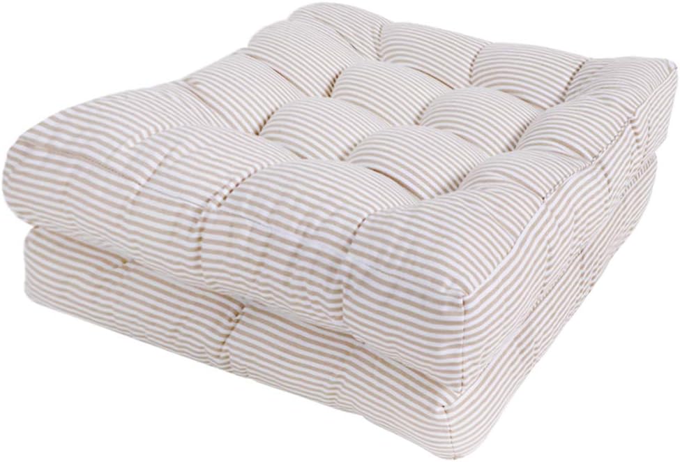 Tiita 22 Inch Square Floor Cushions, Floor Pillow for Sitting, Beige