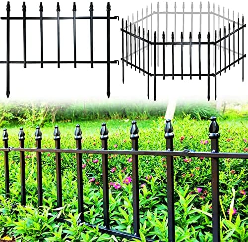 Thealyn 18" H x 22" W Decorative Metal Garden Border Fence, 10 Pane...