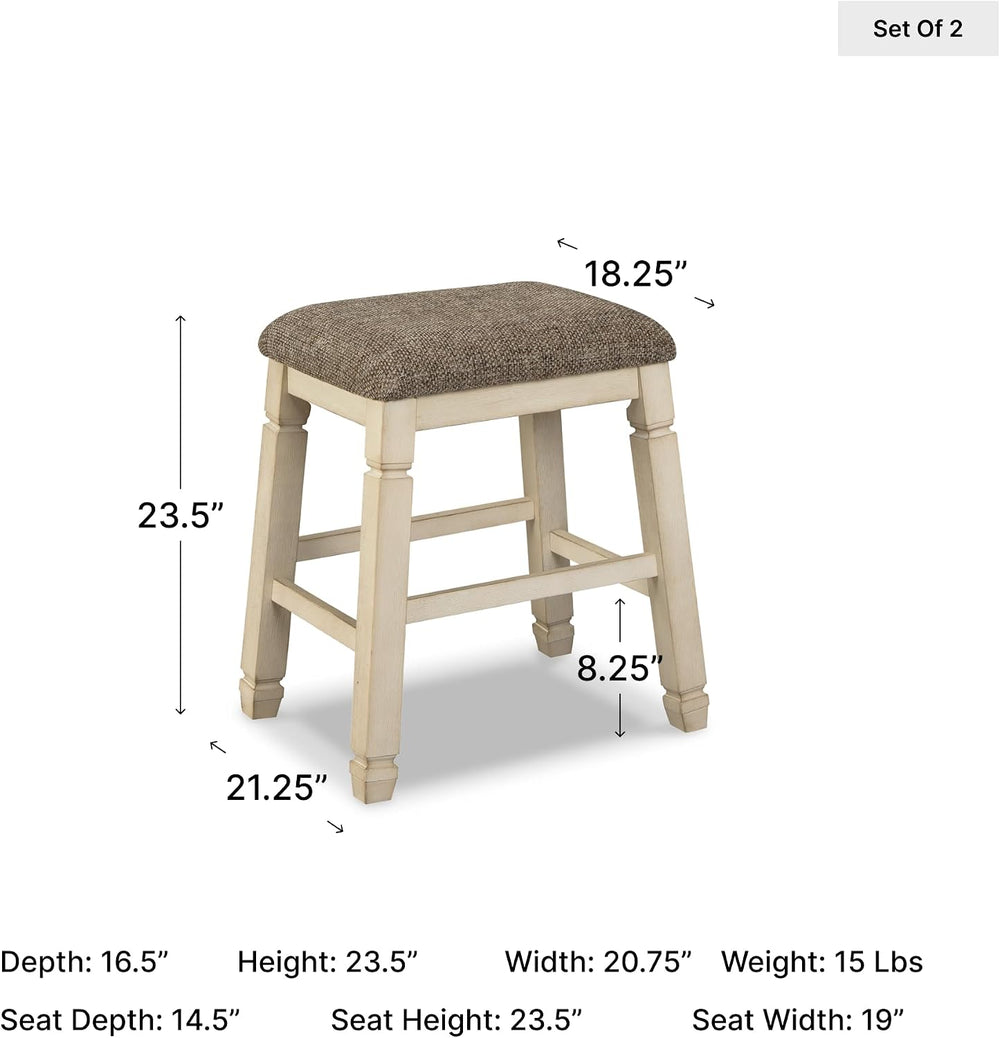 Signature Design by Ashley Bolanburg Counter Height Bar Stools, Set of 2